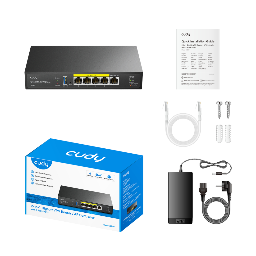 Cudy C200P 2-IN-1 SMB Router / AP Controller