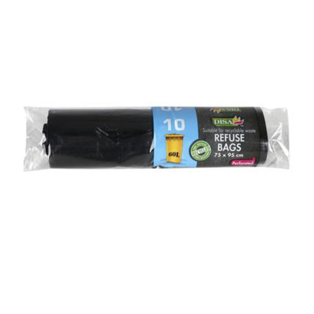 DISA Black Refuse Bags (10 Piece)