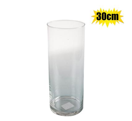 30cm Clear Cylindrical Glass Florist Vase