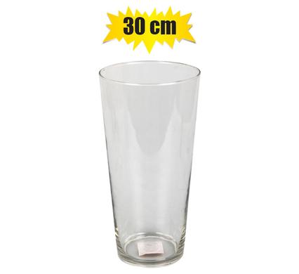 30cm Clear Tapered Glass Florist Vase