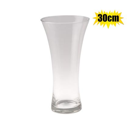 30cm Clear Concave Glass Florist Vase