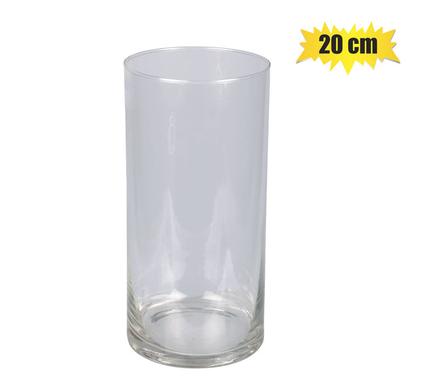 20cm Clear Glass Cylinder Vase