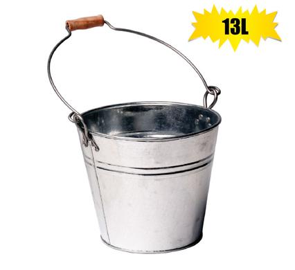 13 Litre Heavy-Duty Galvanized Steel Bucket