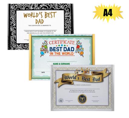 A4 Framed "Best Dad" Certificate/Poster Gift