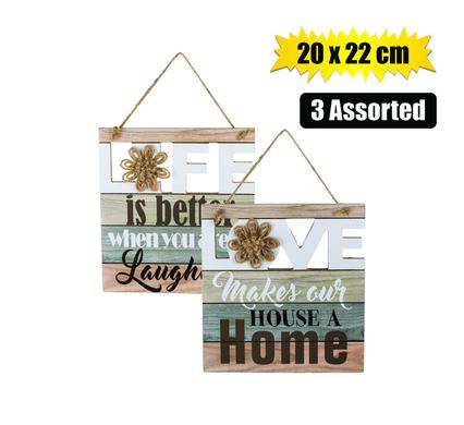 Decorative 20x22cm MDF Cut-Out Wall Plaque