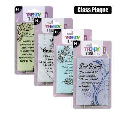 8x13cm Glass Friendship Plaque