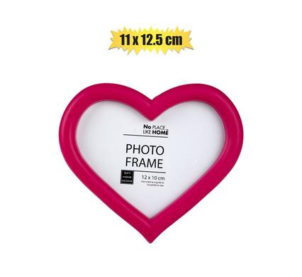 Small Heart-Shaped Plastic (PL) Picture Frame (11x12.5cm)
