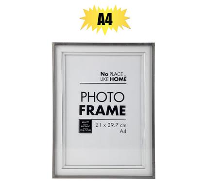 Grey Dimensional Plastic A4 Photo Frame (21x29cm)