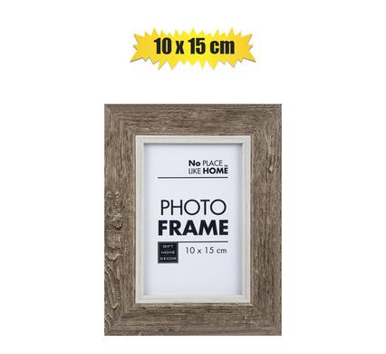 Classic Woodgrain-Look Plastic Photo Frame (10x15cm / 4x6 inch)