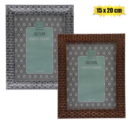 Metallic Finish Plastic Photo Frame - 15x20cm (6x8 inch), Assorted