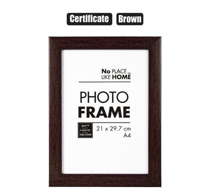 Mahogany-Look Plastic Certificate Frame