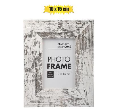 MDF Photo Frame - 10x15cm (White, Stressed Finish)