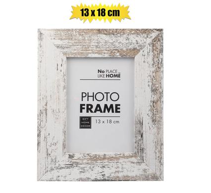 MDF Photo Frame - 13x18cm (White, Stressed Finish)