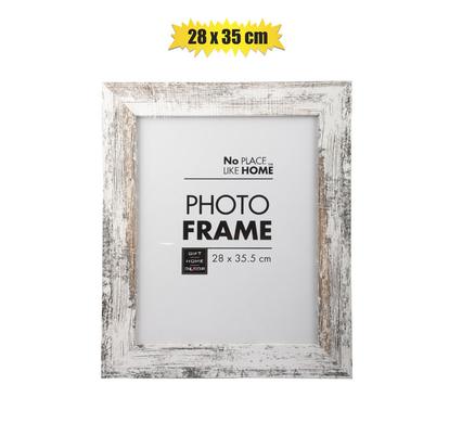 MDF Photo Frame - 28x35cm (White, Stressed Finish)