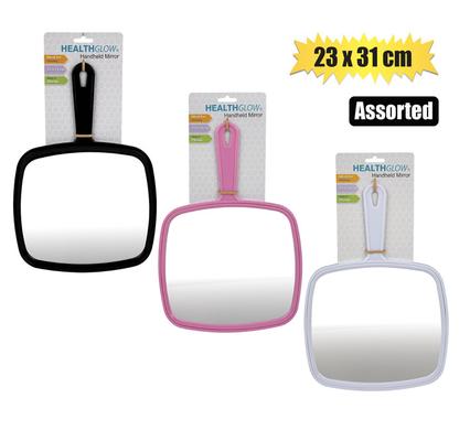 Large Plastic Hand Mirror - 23x31cm (Assorted)
