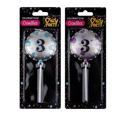 Vibrant Balloon Birthday Candles (Set of 3)