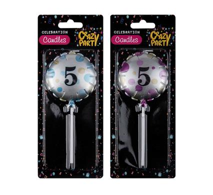 Festive Balloon Birthday Candles (Set of 5)