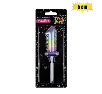 Rainbow Balloon Number '1' Birthday Candle (5cm)