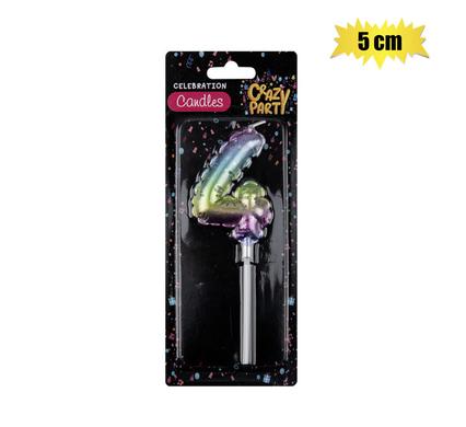 Rainbow Balloon Number '4' Birthday Candle (5cm)