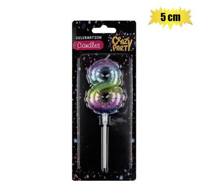 Rainbow Balloon Number '8' Birthday Candle (5cm)