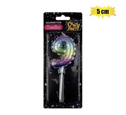Rainbow Balloon Number '9' Birthday Candle (5cm)