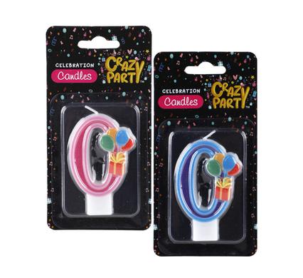 Fun & Colourful Number '0' Birthday Candle