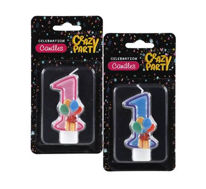 Fun & Colourful Number '1' Birthday Candle