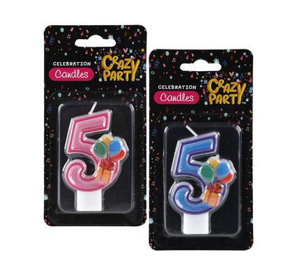 Fun & Colourful Number '5' Birthday Candle