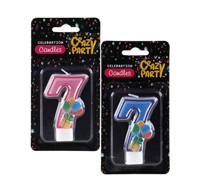 Fun & Colourful Number '7' Birthday Candle