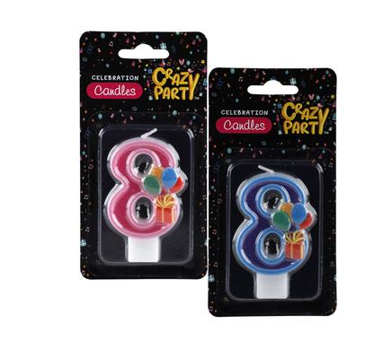 Fun & Colourful Number '8' Birthday Candle