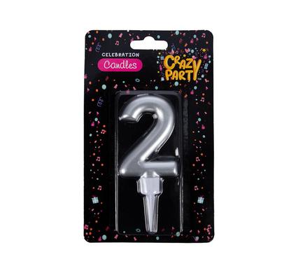 Giant Foil Finish Number '2' Birthday Candle