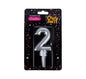 Giant Foil Finish Number '2' Birthday Candle