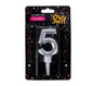 Giant Foil Finish Number '5' Birthday Candle