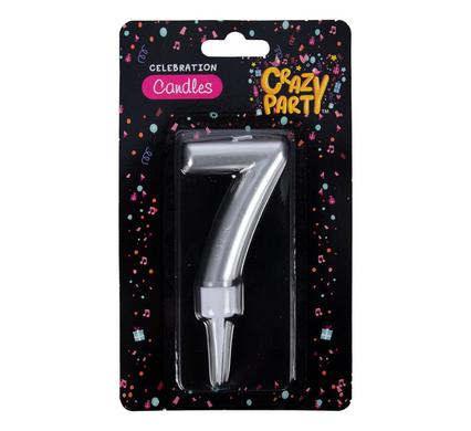Giant Foil Finish Number '7' Birthday Candle