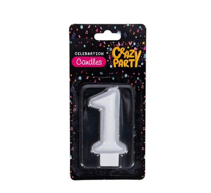 Metallic Silver Number '1' Birthday Candle