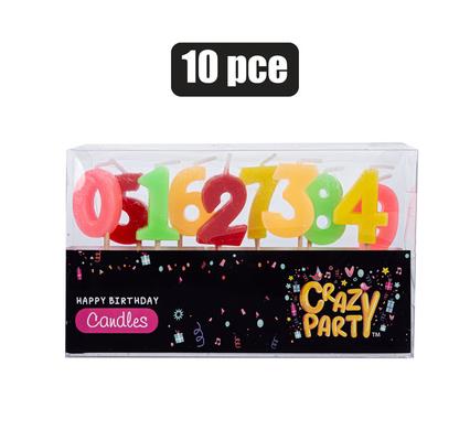 Assorted Small Number Birthday Candles (0-9)