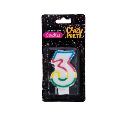 Classic Number '3' Birthday Candle