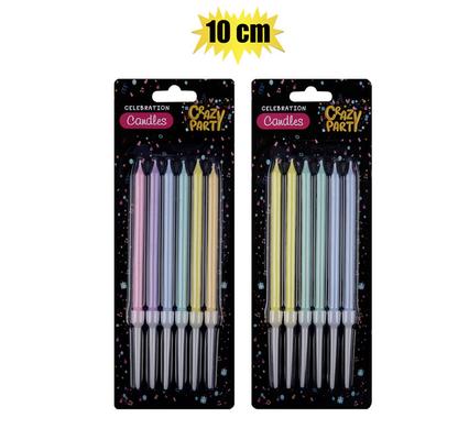 Tall 10cm Colourful Birthday Candles (Set of X)