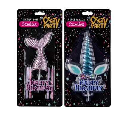 Whimsical Unicorn and Mermaid Themed Birthday Candle Set