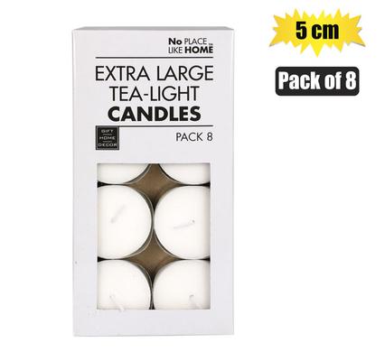 Large White Tea Light Candles (Box of 8)