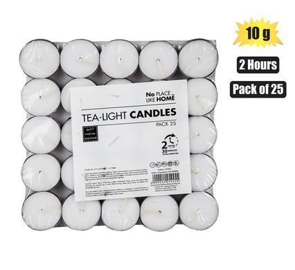 Standard White Tea Light Candles (25 Pack)