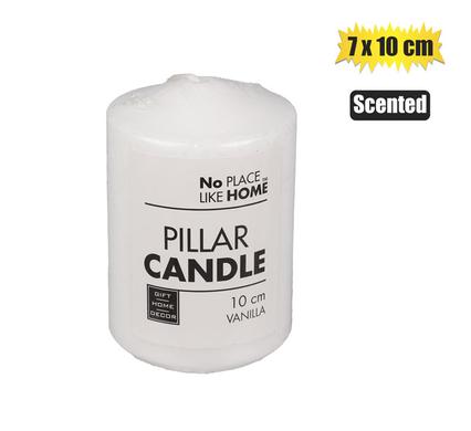 Medium White Scented Pillar Candle (10cm x 7cm)