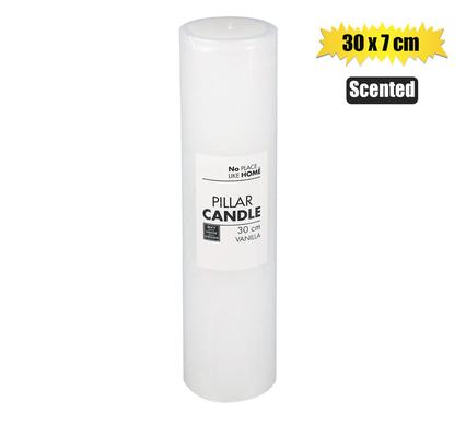 Statement 30cm White Scented Pillar Candle (7cm Diameter)