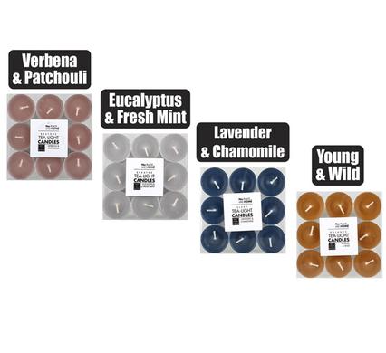 Assorted Scented 'Revive' Tea Light Candles (Box of 9)