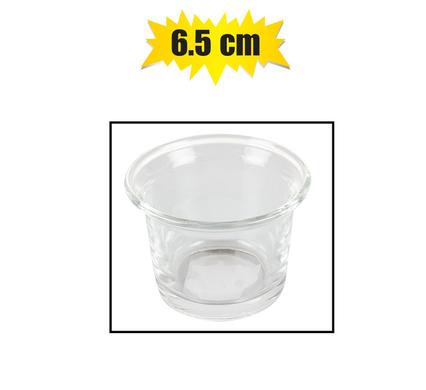 6.5cm Clear Glass Tea Light Candle Holder
