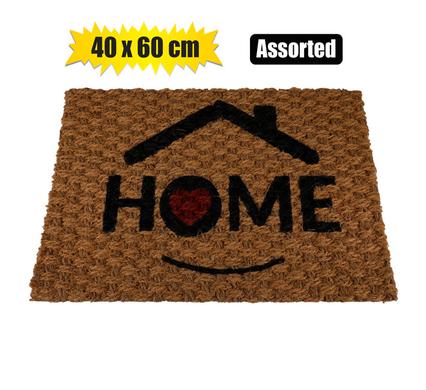 40cm x 60cm Assorted Coir Doormat with Anti-Slip Latex Backing