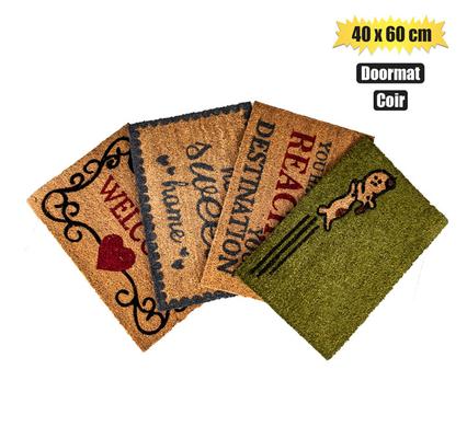 40cm x 60cm Decorative Coir Door Mat (Assorted Designs)
