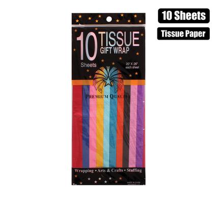 50x70cm Tissue Paper Sheets (10 Pack, Assorted Colors)