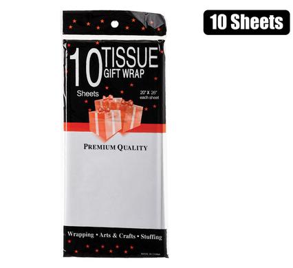 50x66cm Premium White Tissue Paper Sheets (10 Pack)
