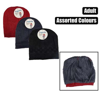 Adult Fully Lined Knit Beanie (Assorted Plain Colors)